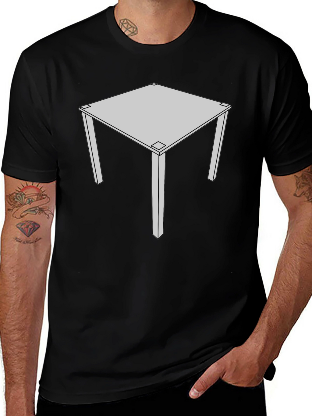Geometric Table Graphic Tee - Modern Style