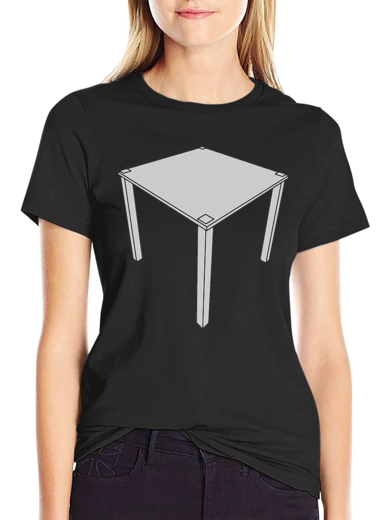 Geometric Table Graphic Tee - Modern Style