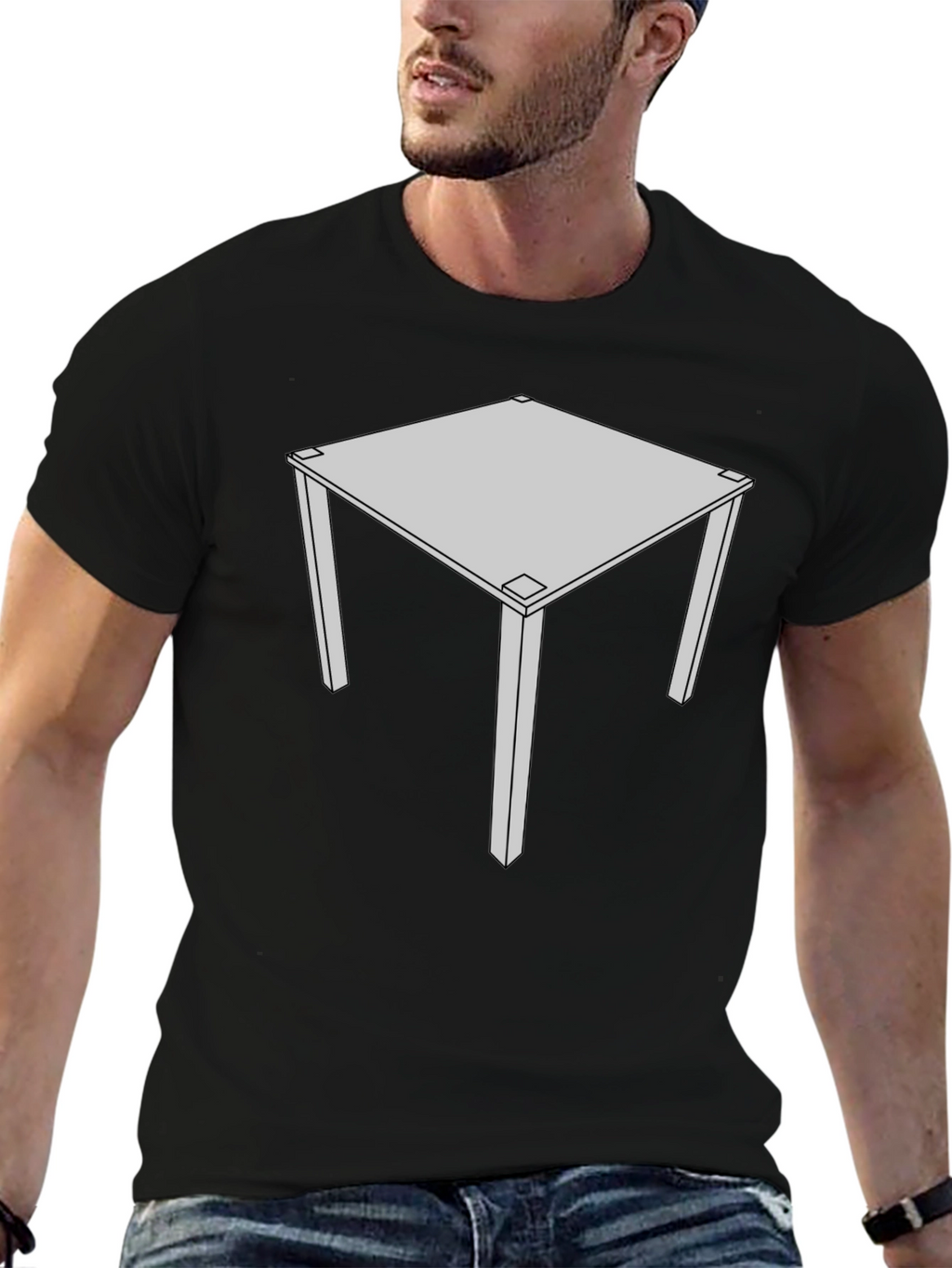Geometric Table Graphic Tee - Modern Style