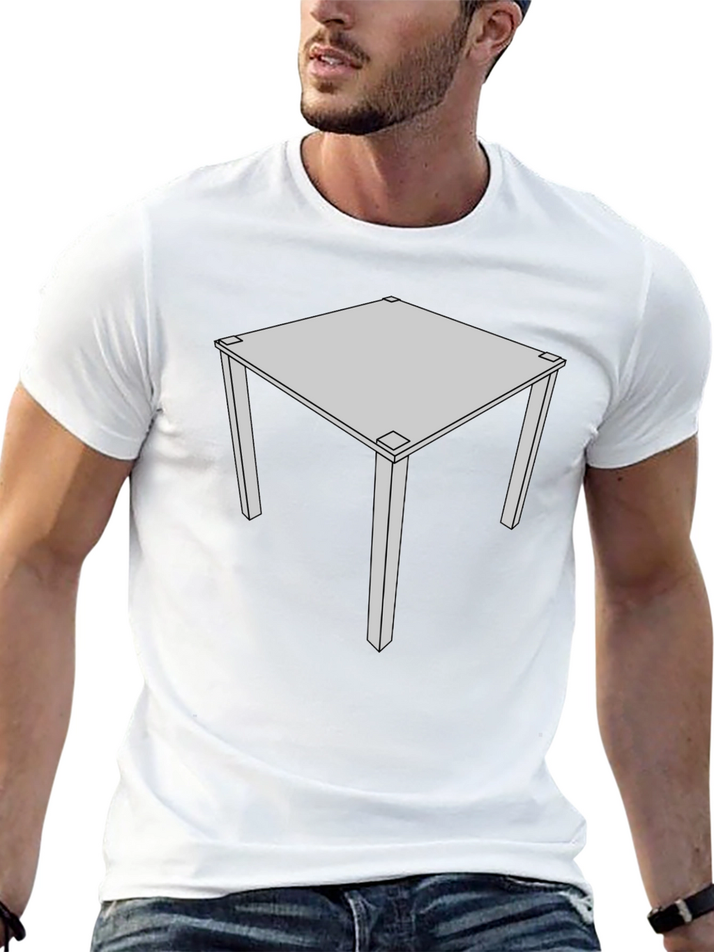Geometric Table Graphic Tee - Modern Style