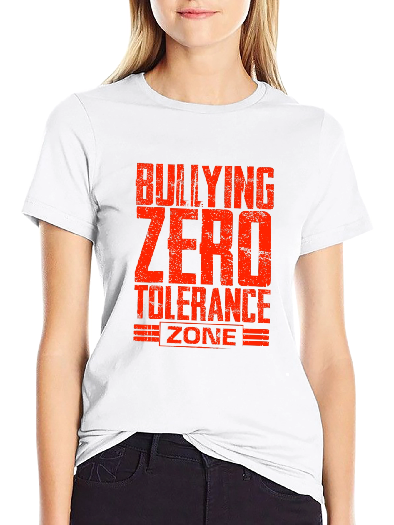 Bullying Zero Tolerance Zone Black T-Shirt