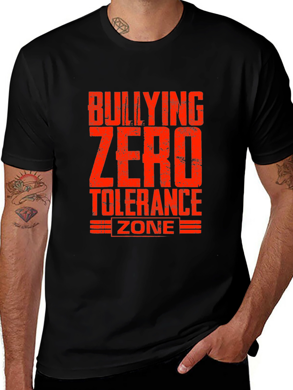 Bullying Zero Tolerance Zone Black T-Shirt