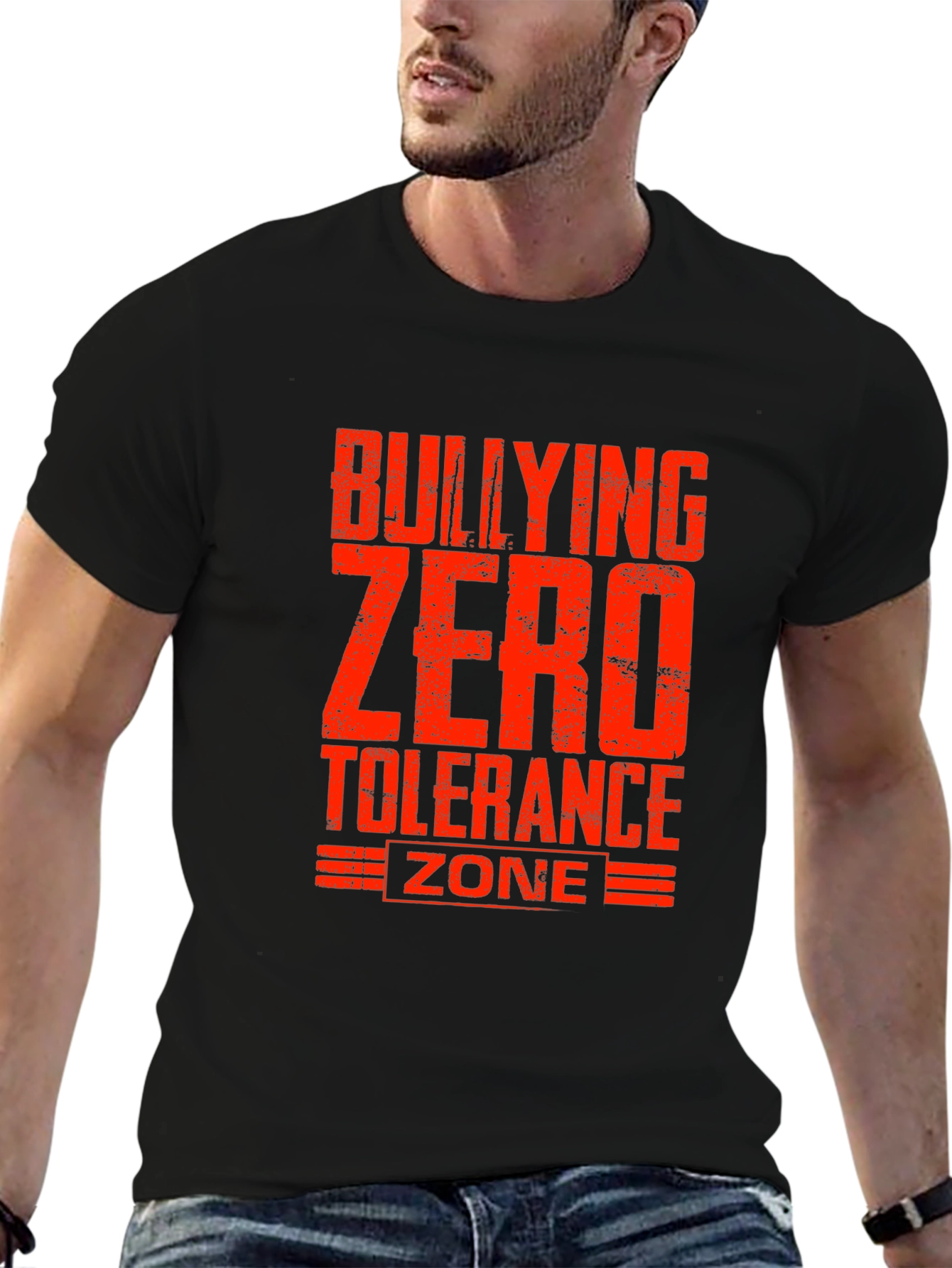 Bullying Zero Tolerance Zone Black T-Shirt