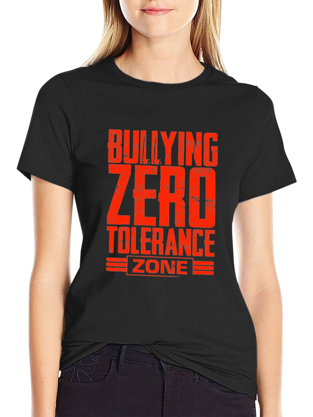 Bullying Zero Tolerance Zone Black T-Shirt