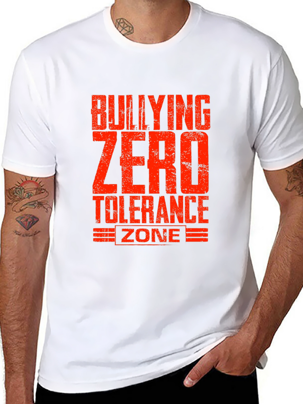 Bullying Zero Tolerance Zone Black T-Shirt