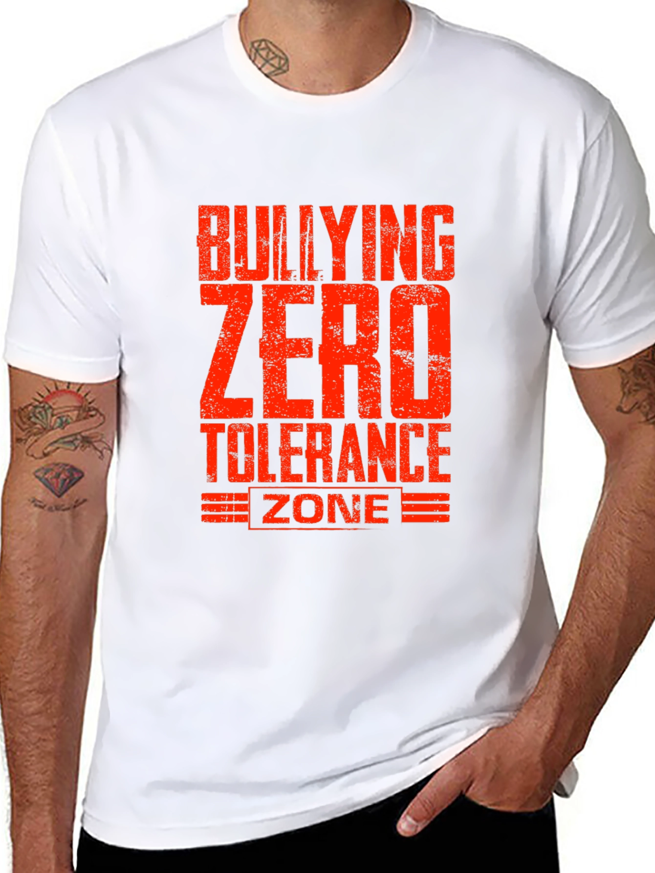 Bullying Zero Tolerance Zone Black T-Shirt