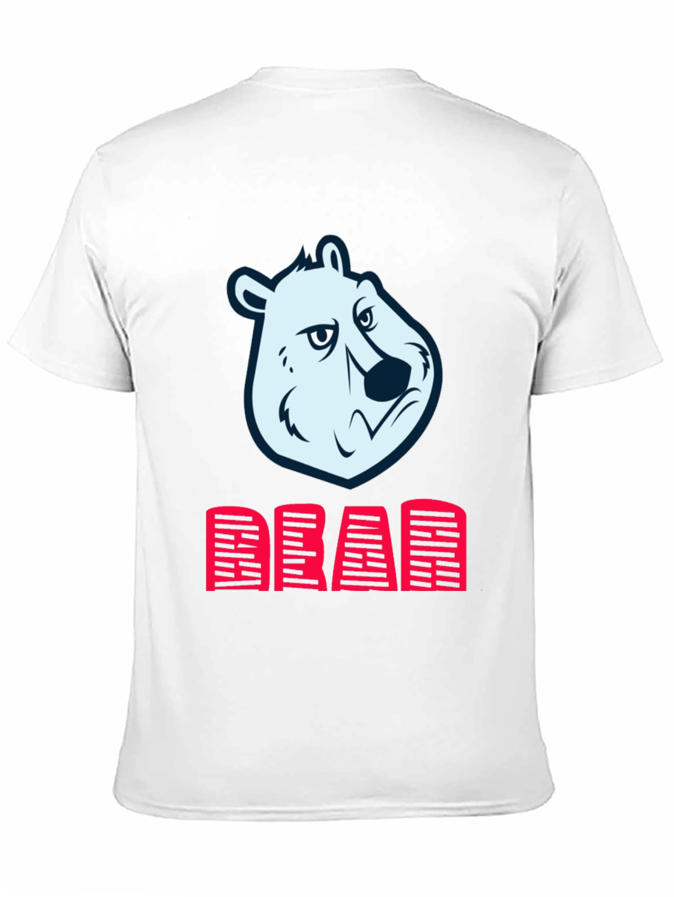Bear Head Graphic Print T-Shirt - Bold Statement Tee