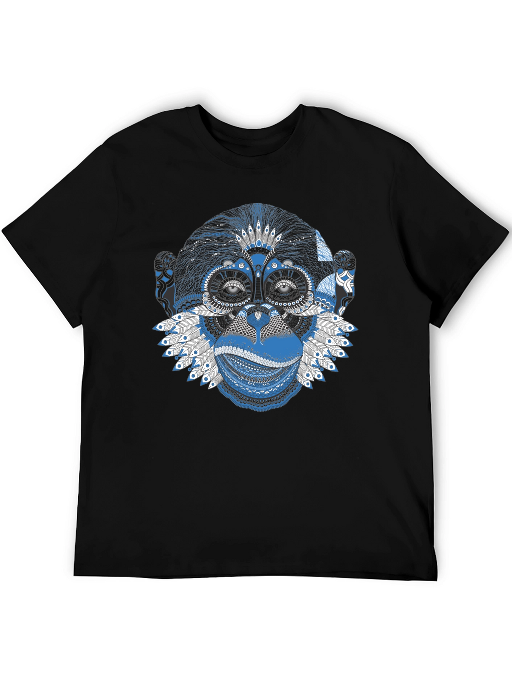 Monkey Face Graphic Black T-Shirt