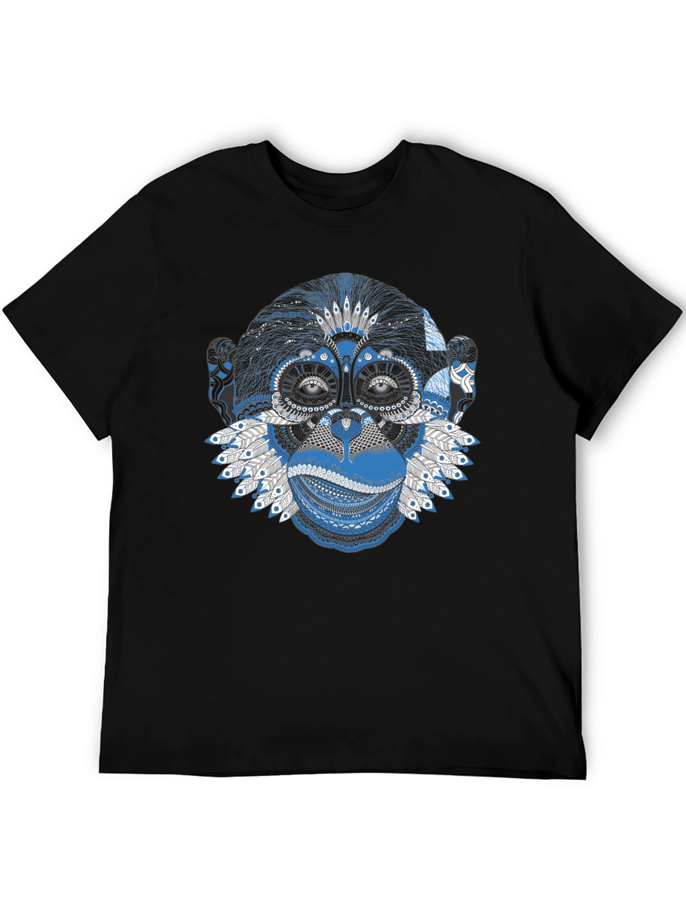 Monkey Face Graphic Black T-Shirt