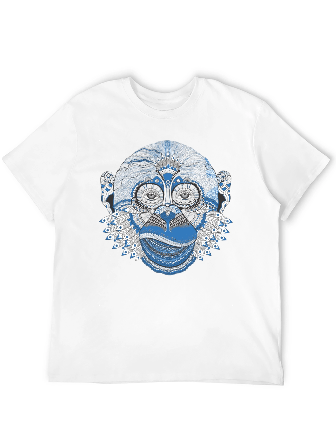 Monkey Face Graphic Black T-Shirt