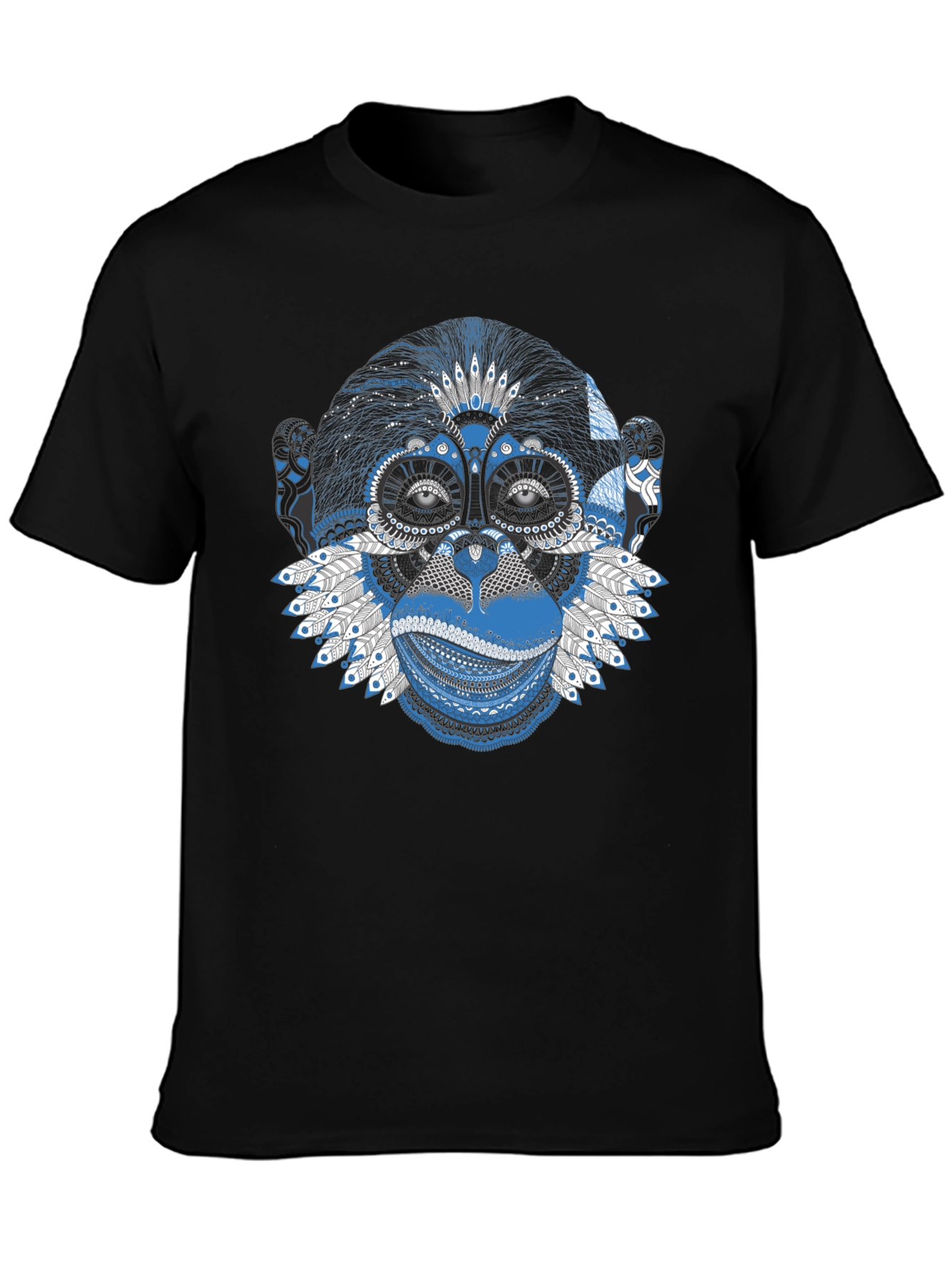 Monkey Face Graphic Black T-Shirt