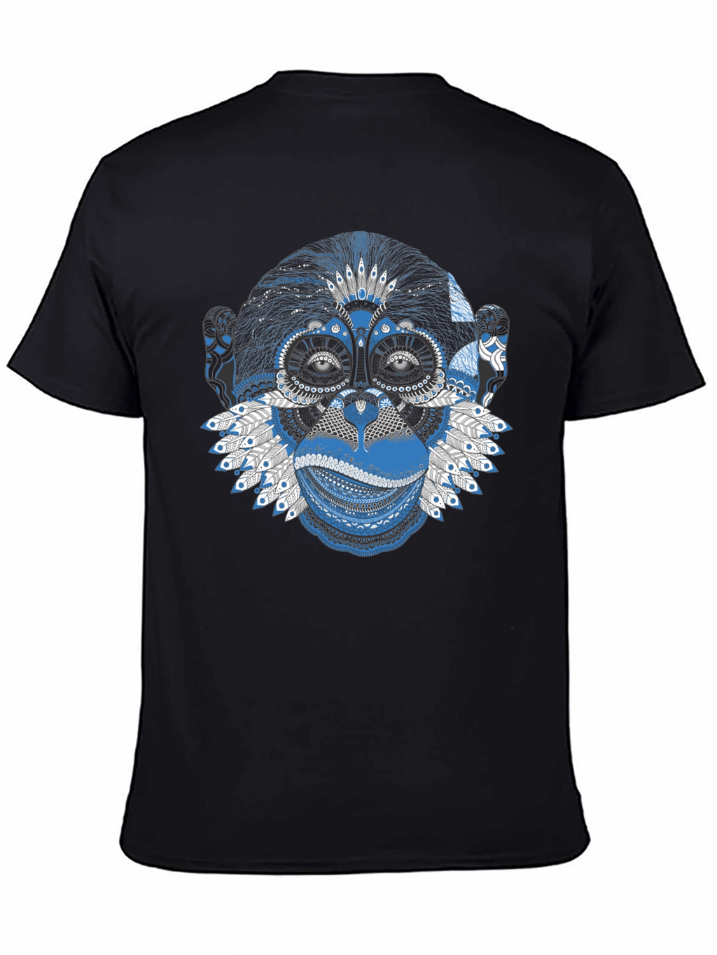 Monkey Face Graphic Black T-Shirt