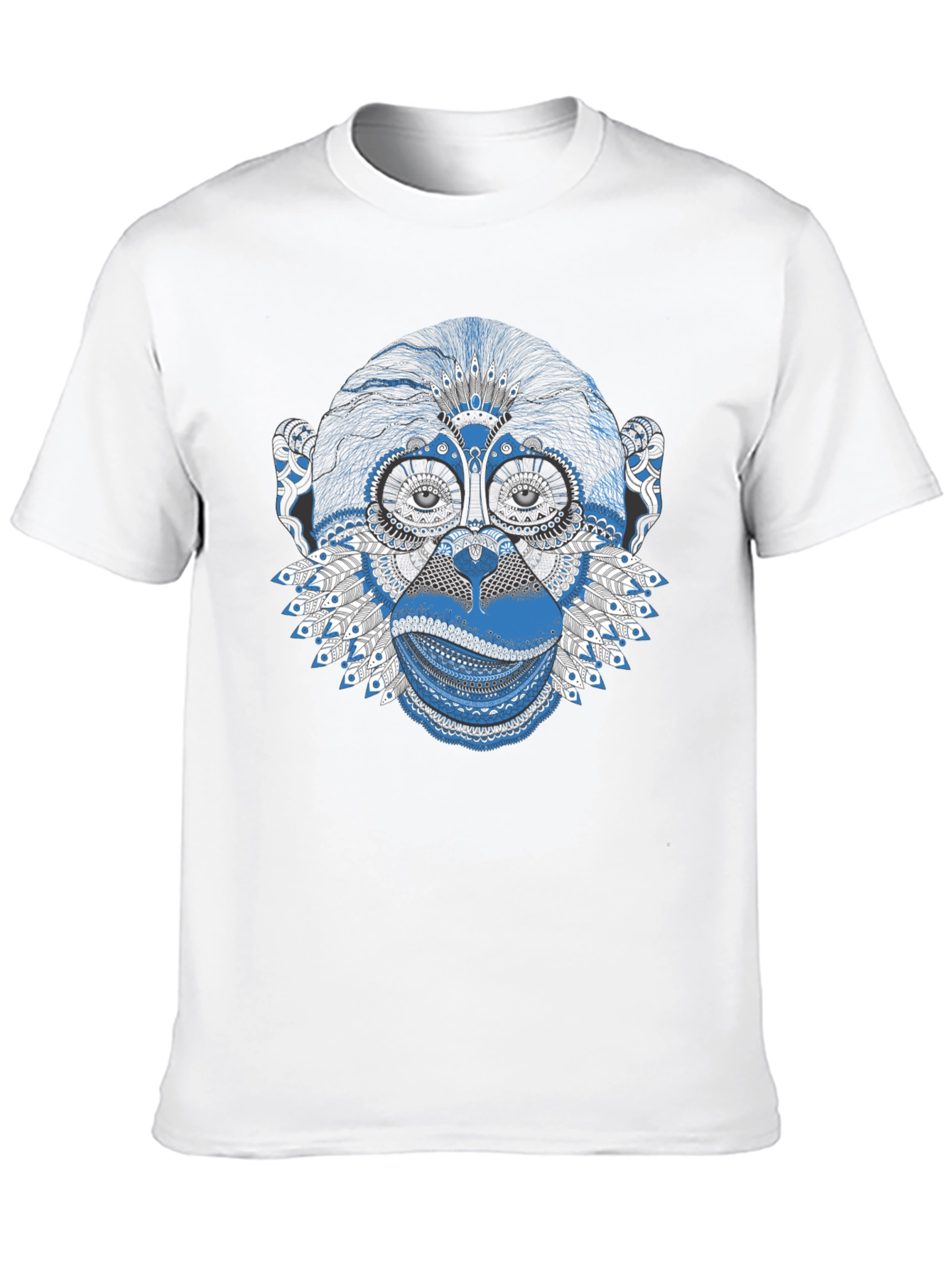 Monkey Face Graphic Black T-Shirt