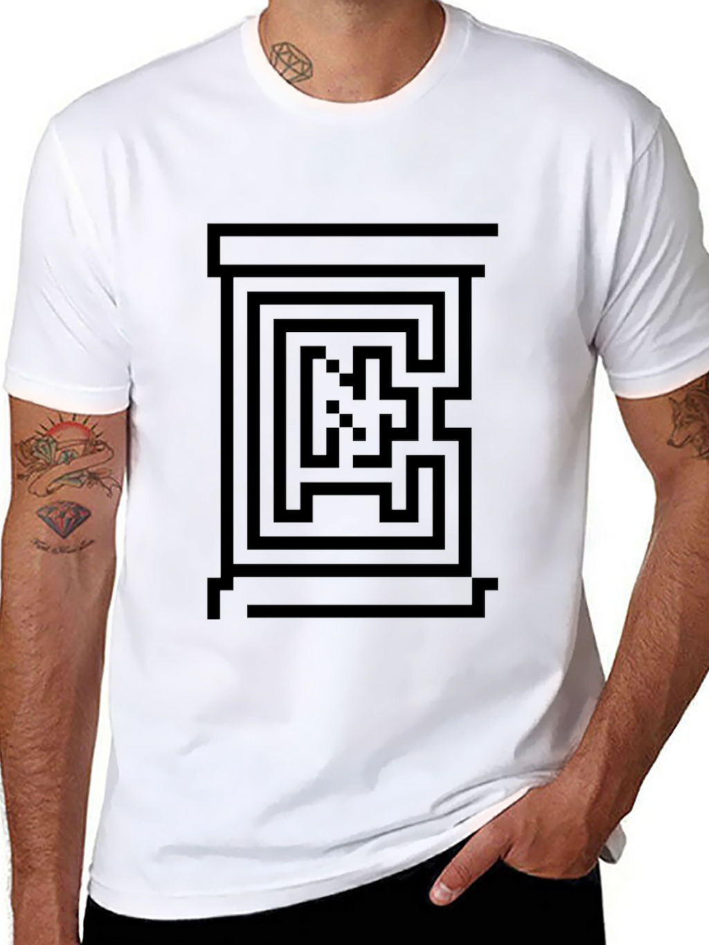 Maze Graphic Tee - Black T-Shirt