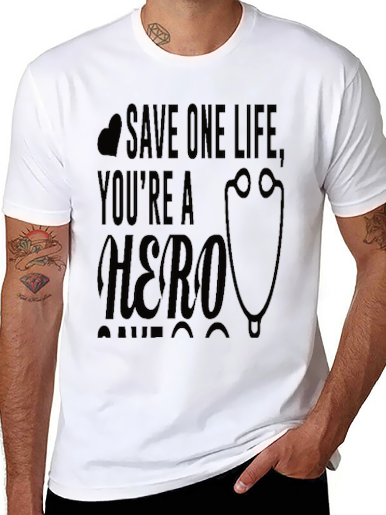 Save One Life Hero Graphic T-Shirt