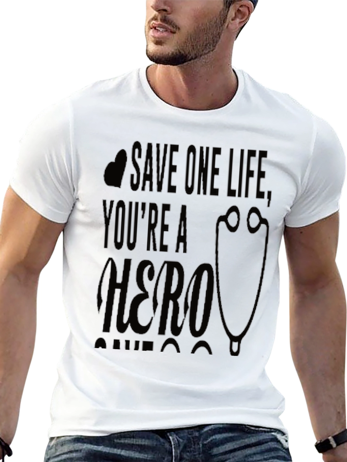 Save One Life Hero Graphic T-Shirt