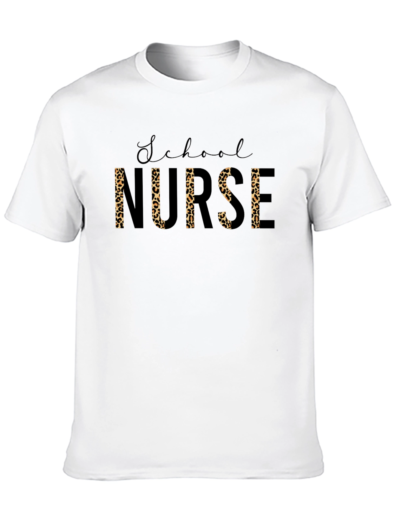 School Nurse Leopard Print T-Shirt