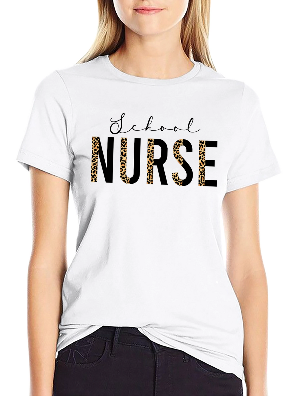 School Nurse Leopard Print T-Shirt
