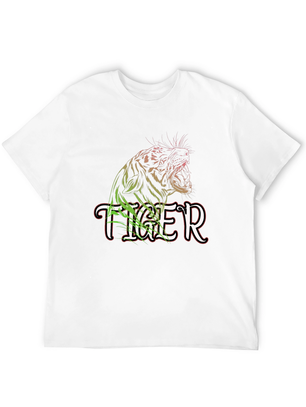 Tiger Graphic Print Black Crew Neck T-Shirt