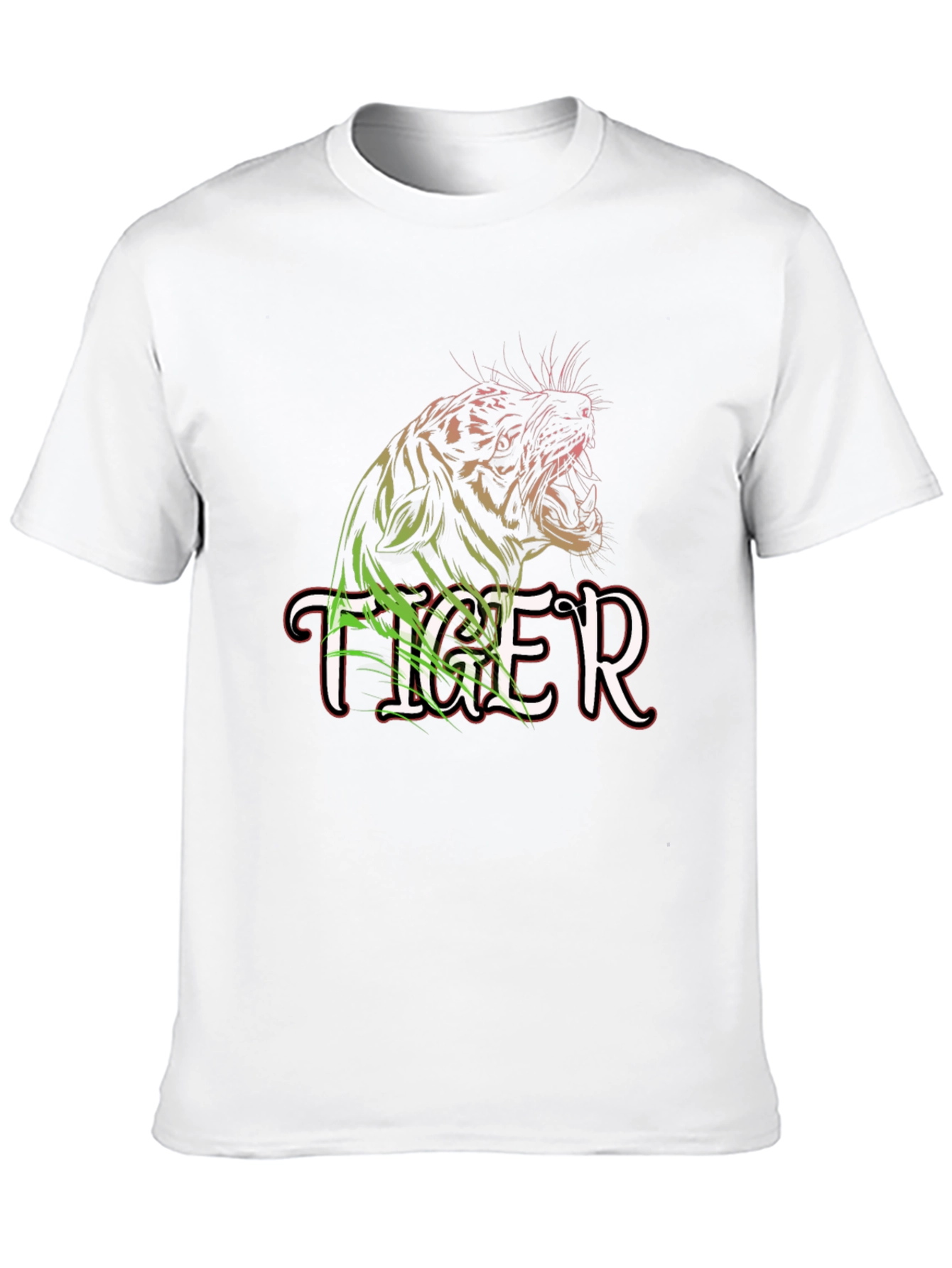 Tiger Graphic Print Black Crew Neck T-Shirt