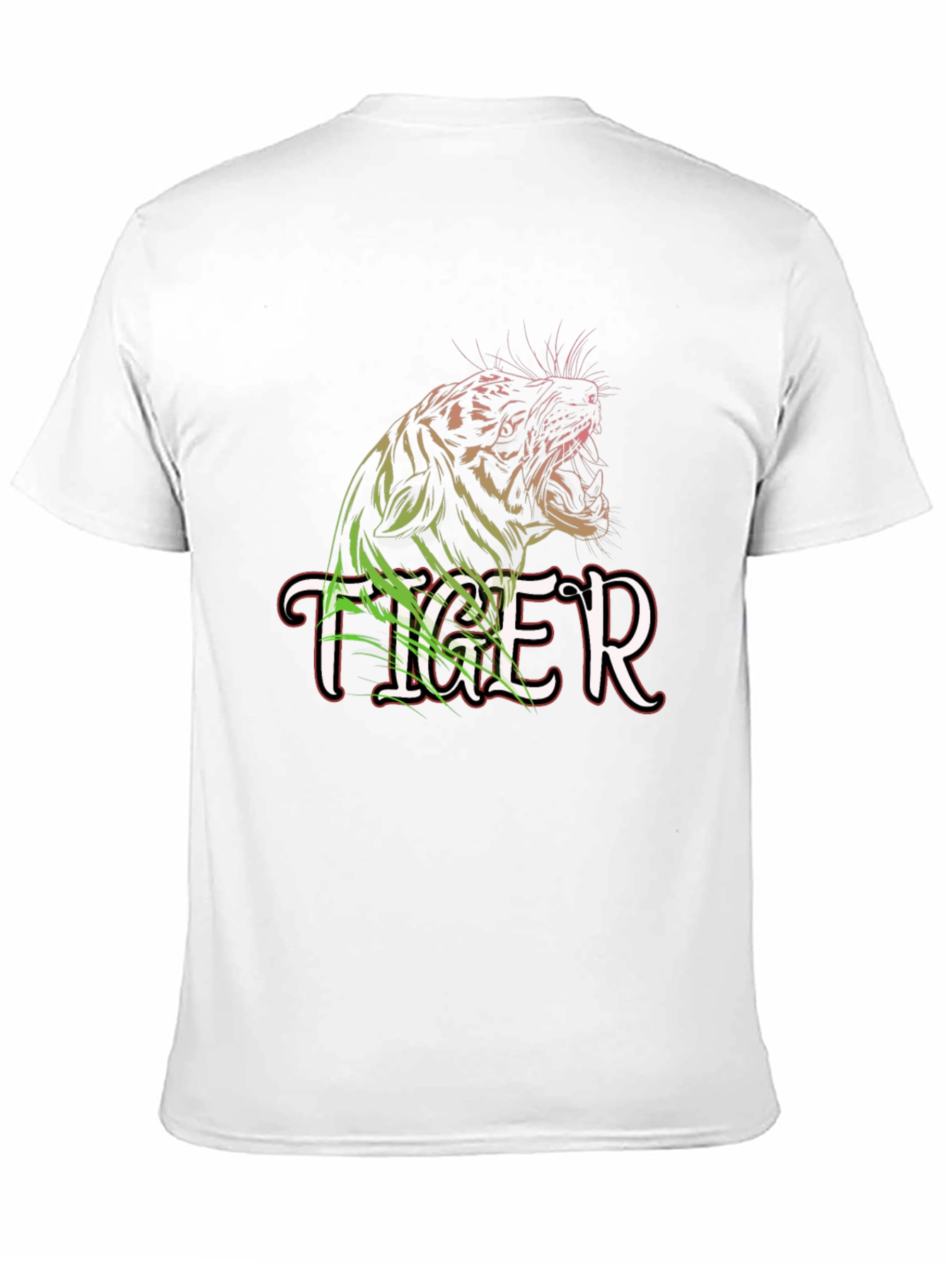 Tiger Graphic Print Black Crew Neck T-Shirt