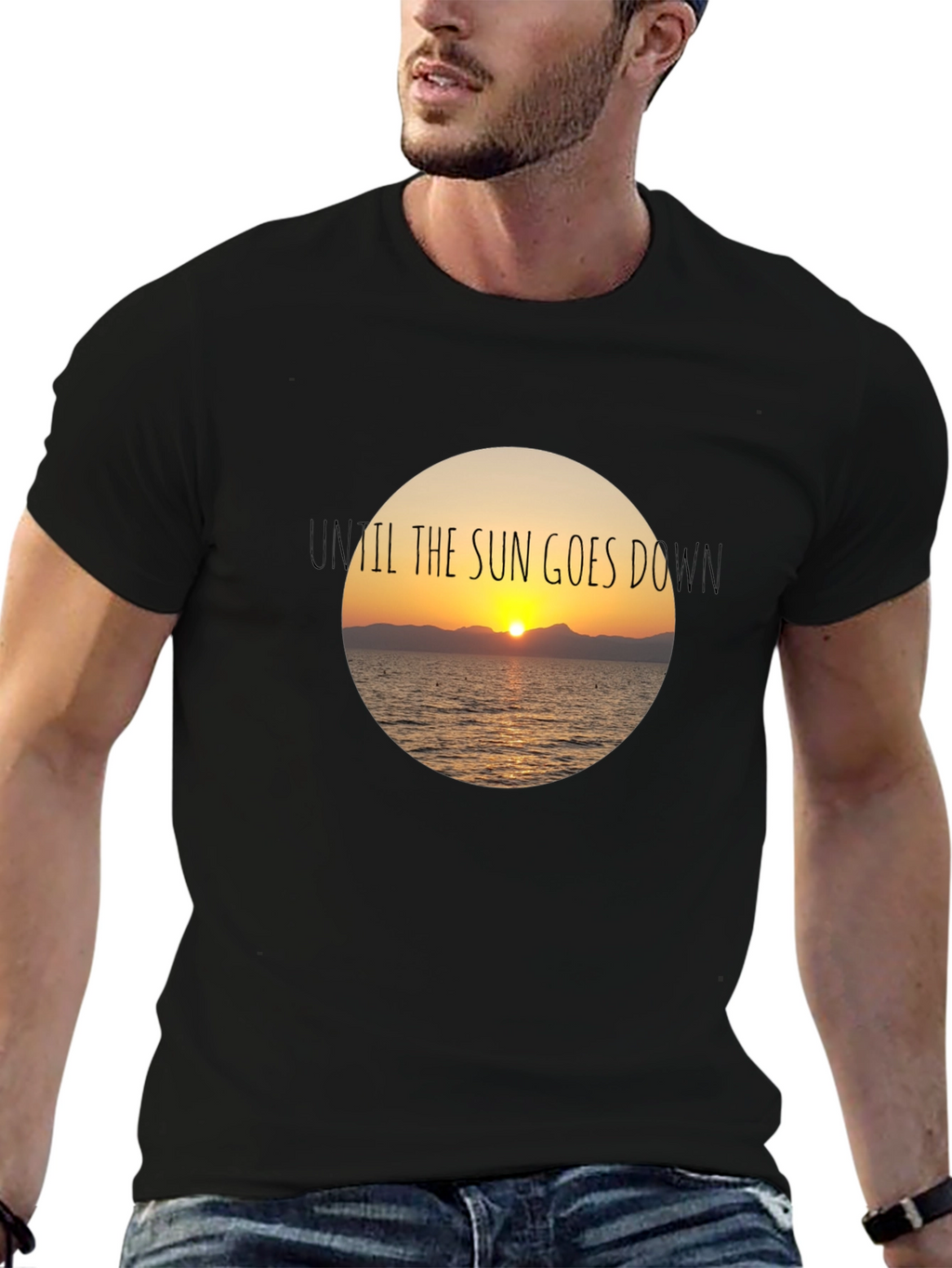 Sunset Graphic Black T-Shirt