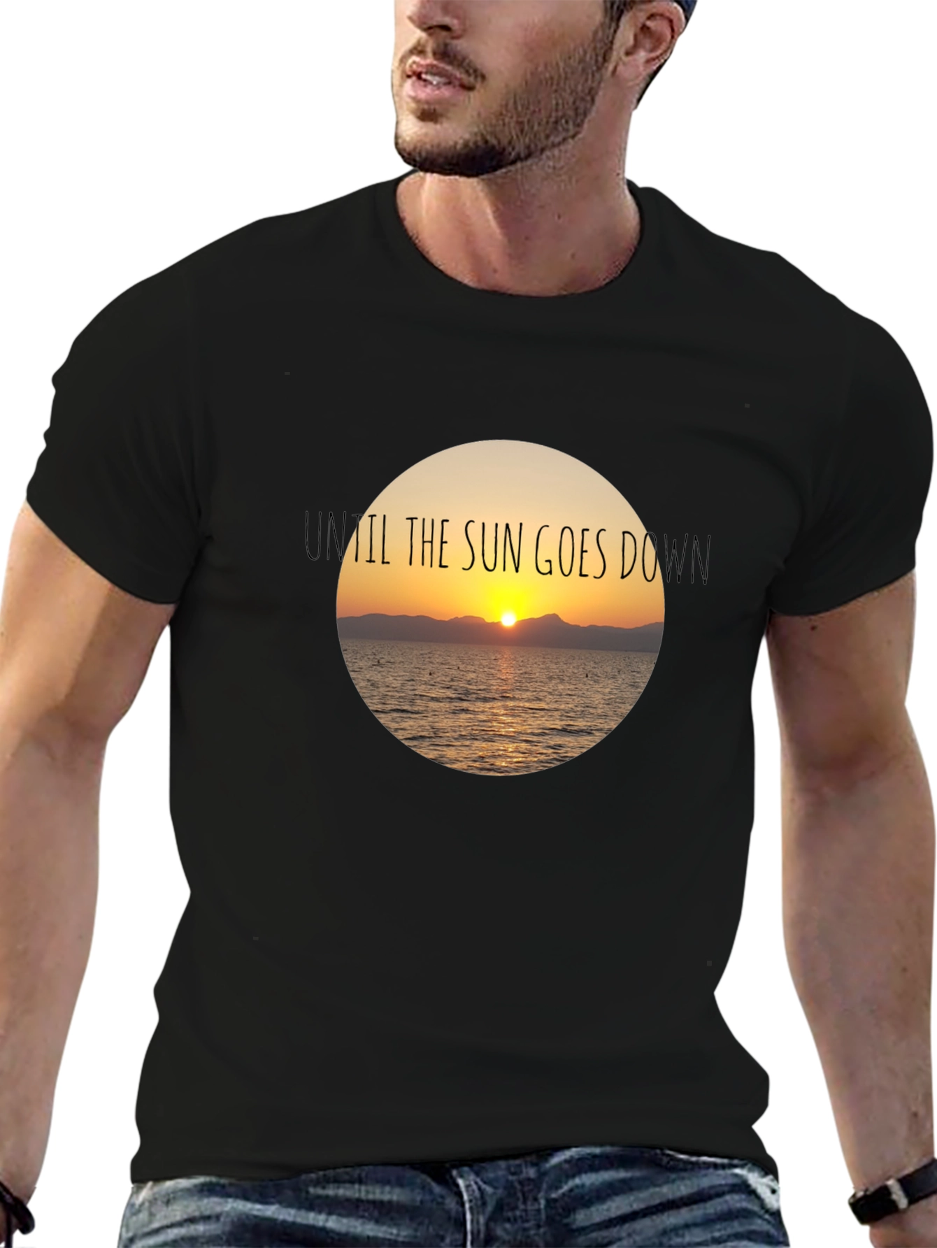 Sunset Graphic Black T-Shirt