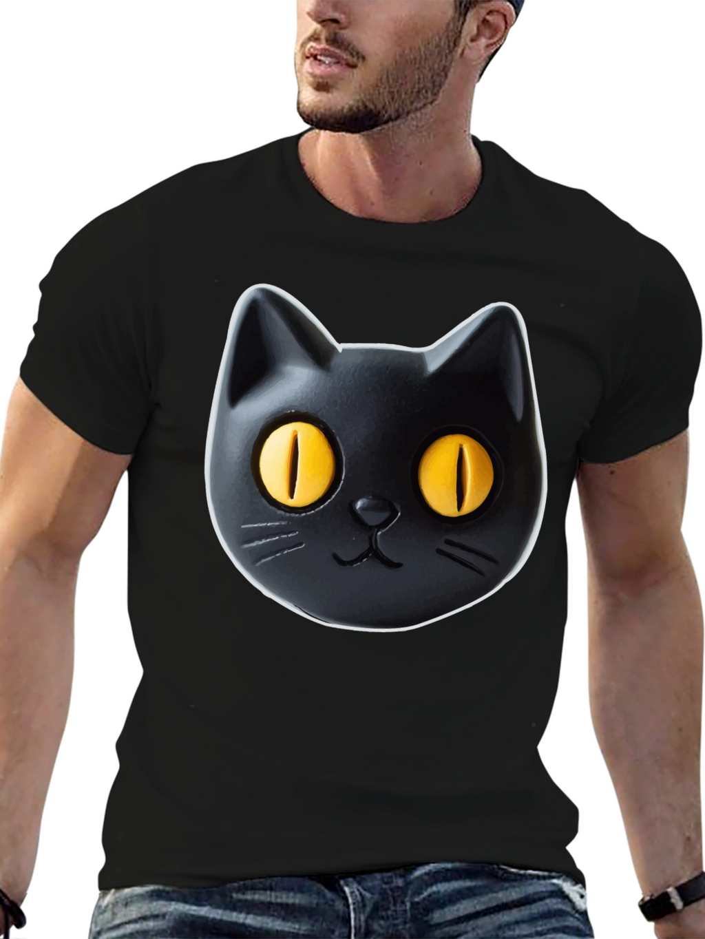 Black Cat Graphic Tee - Fun & Stylish!