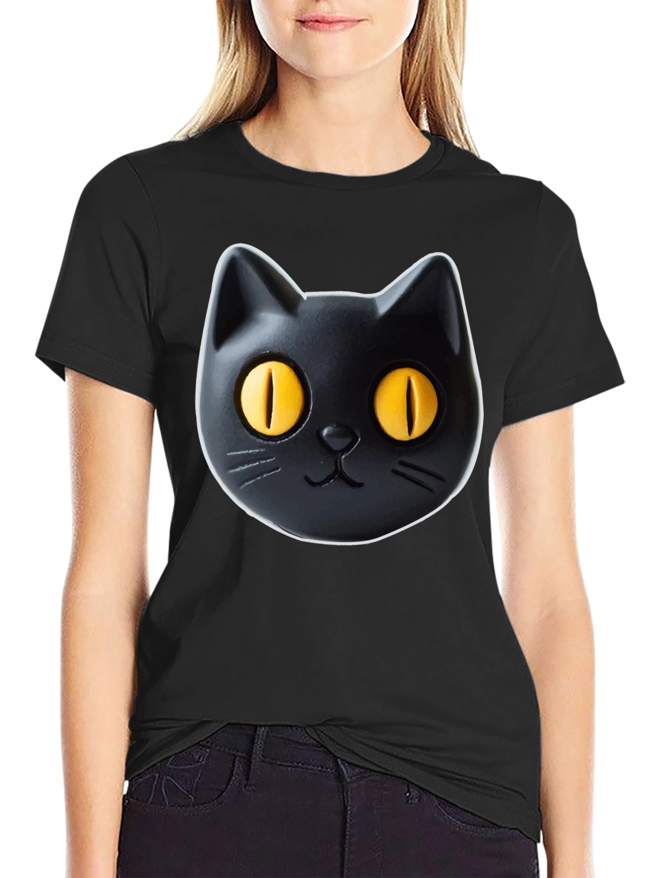 Black Cat Graphic Tee - Fun & Stylish!