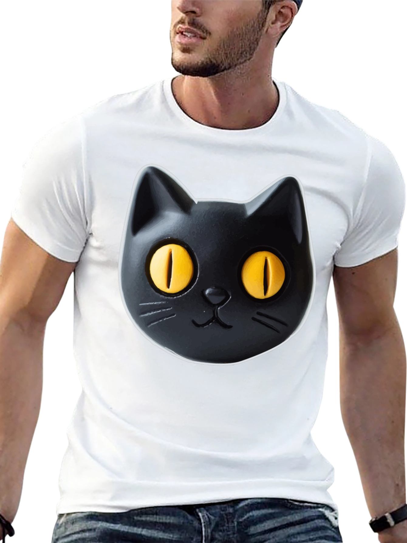 Black Cat Graphic Tee - Fun & Stylish!