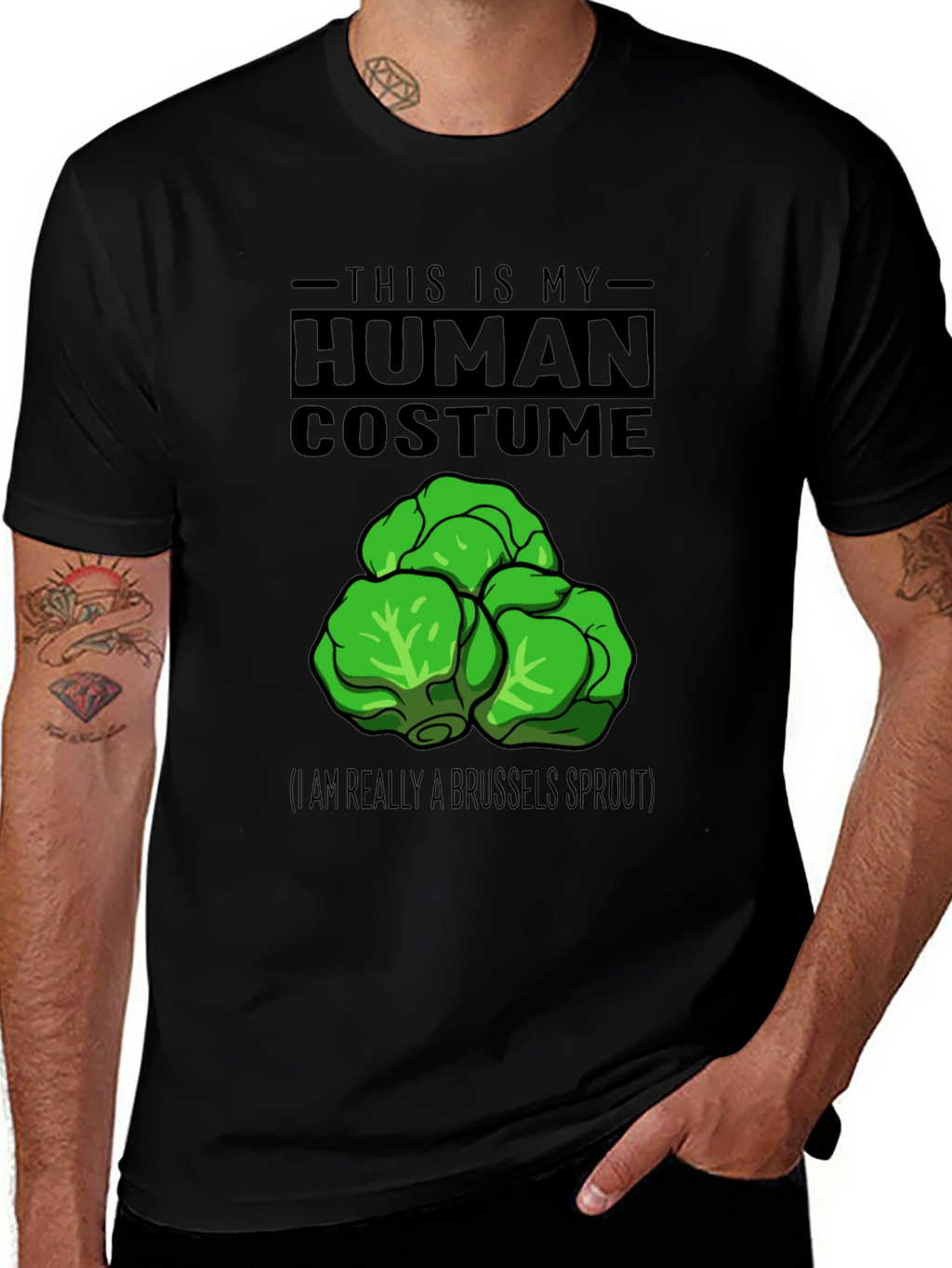 Human Costume Brussels Sprout Graphic T-Shirt