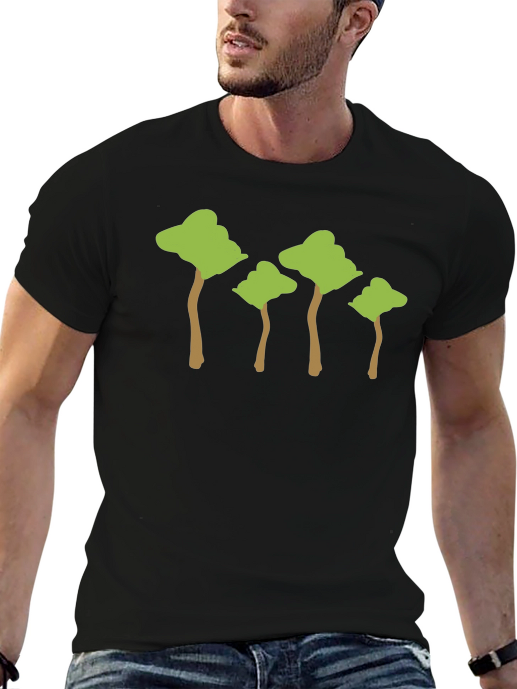 Nature Inspired Trees Black T-Shirt