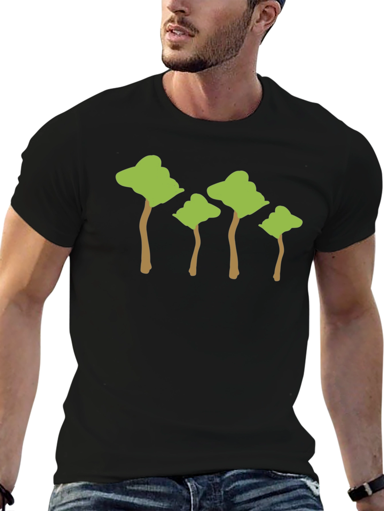 Nature Inspired Trees Black T-Shirt
