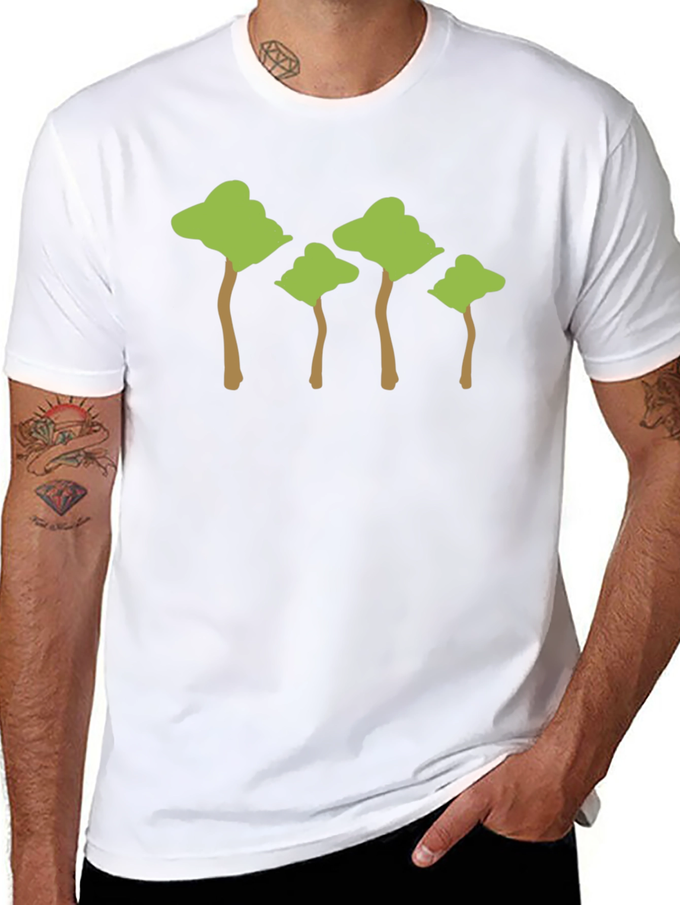 Nature Inspired Trees Black T-Shirt