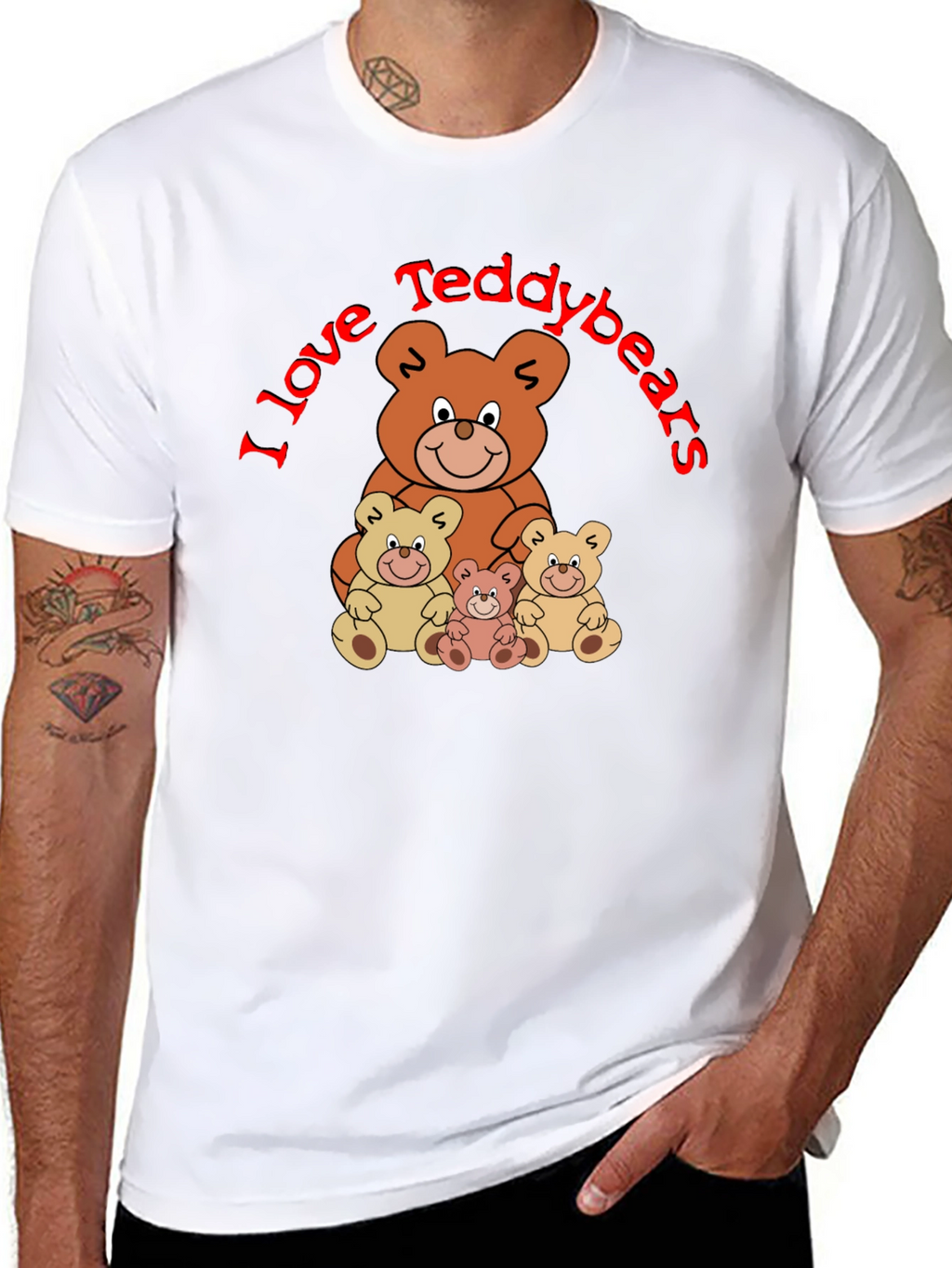 I Love Teddybears Black T-Shirt