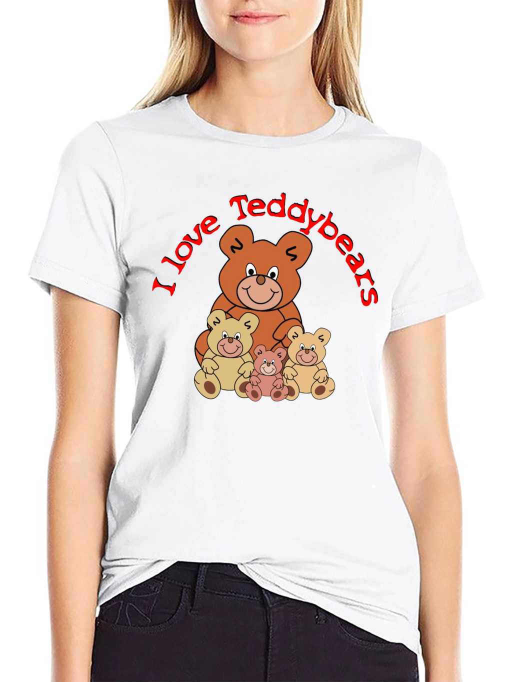 I Love Teddybears Black T-Shirt