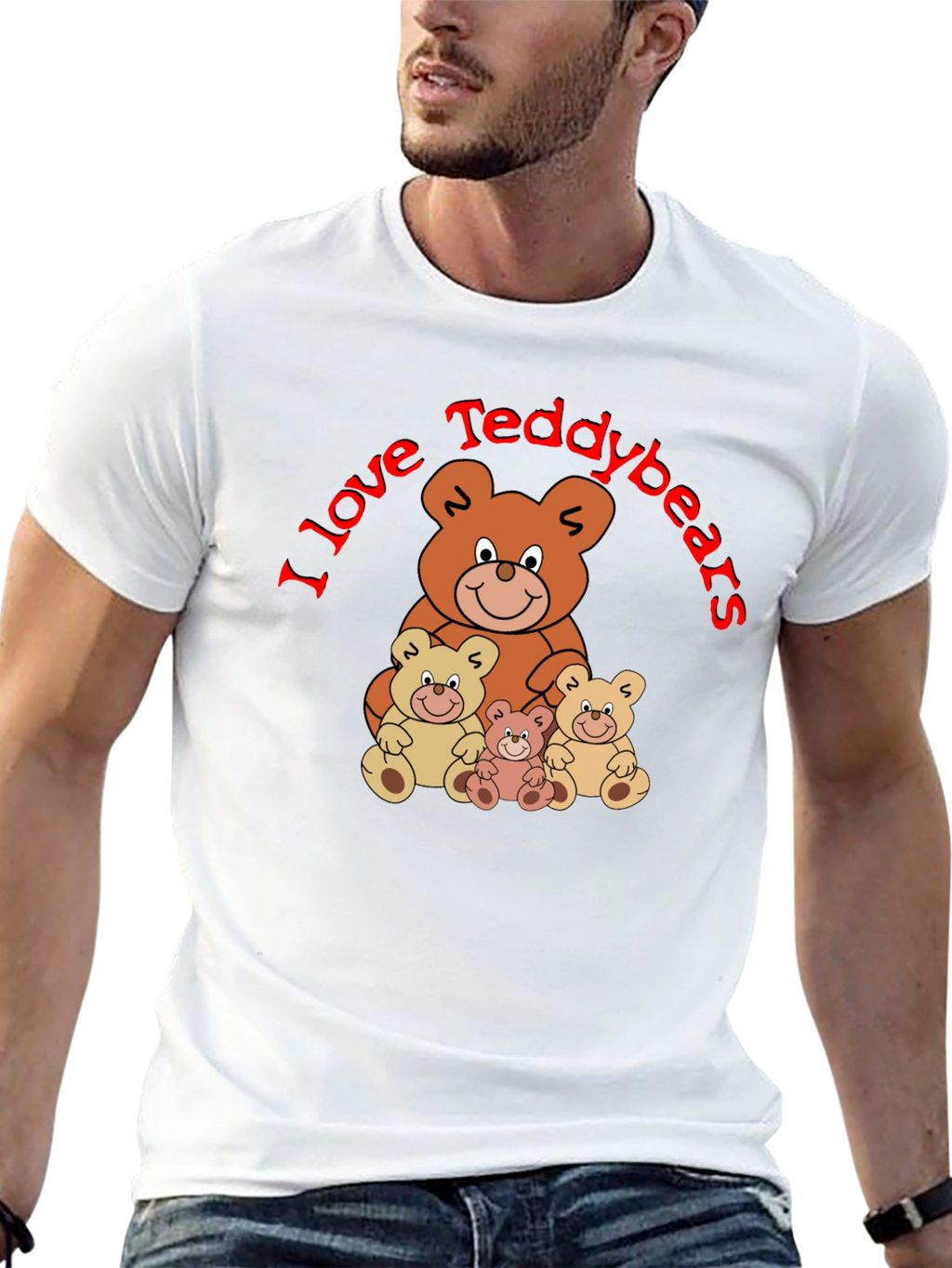 I Love Teddybears Black T-Shirt