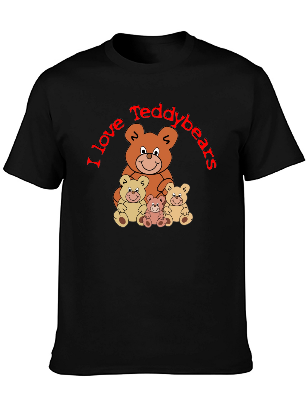 I Love Teddybears Black T-Shirt