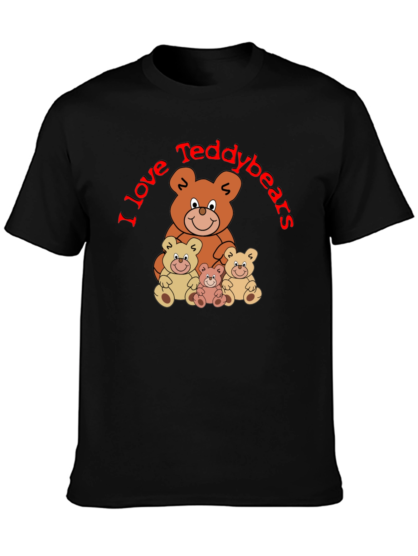 I Love Teddybears Black T-Shirt