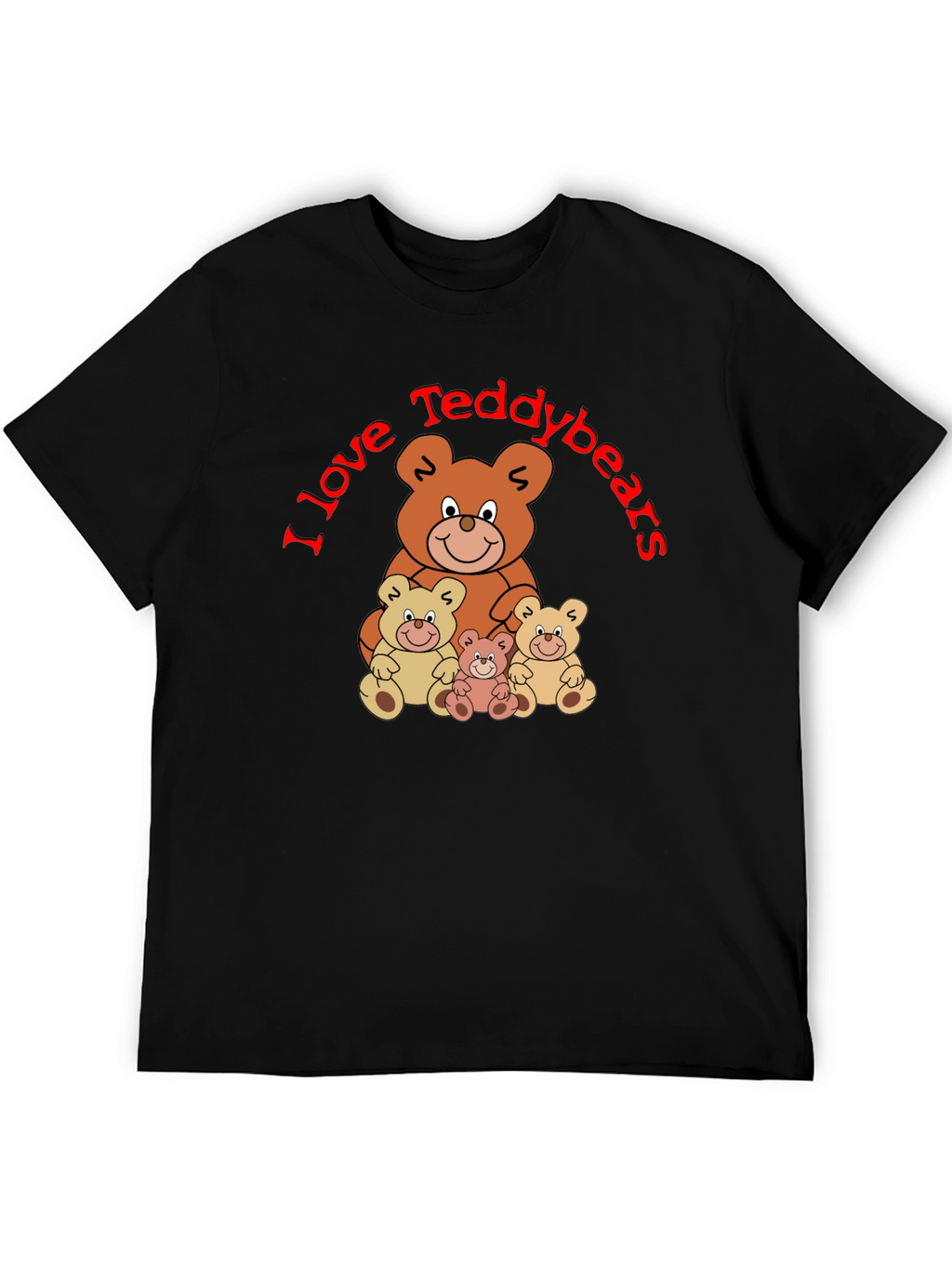 I Love Teddybears Black T-Shirt