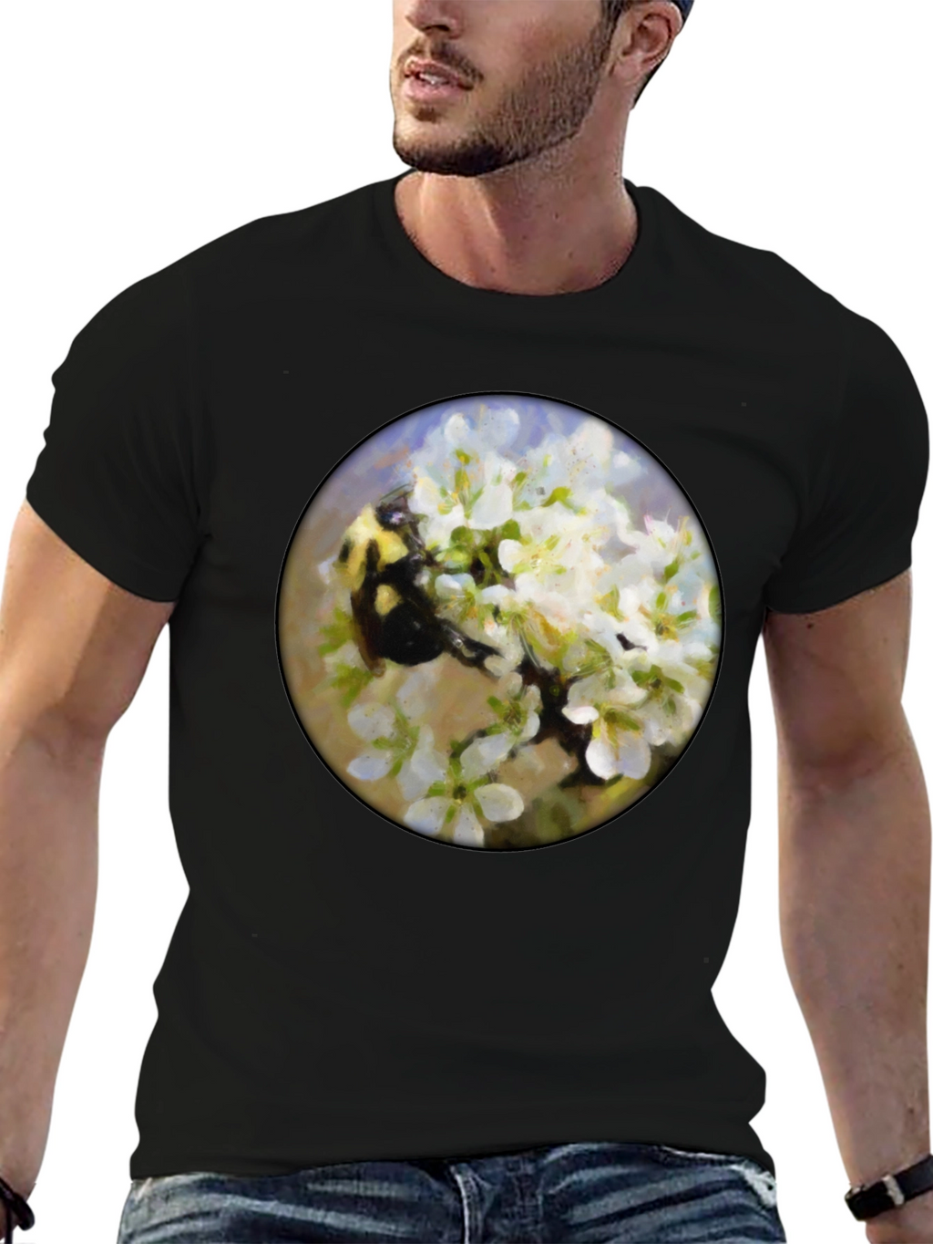 Bumble Bee Floral T-Shirt - Nature Lover Tee