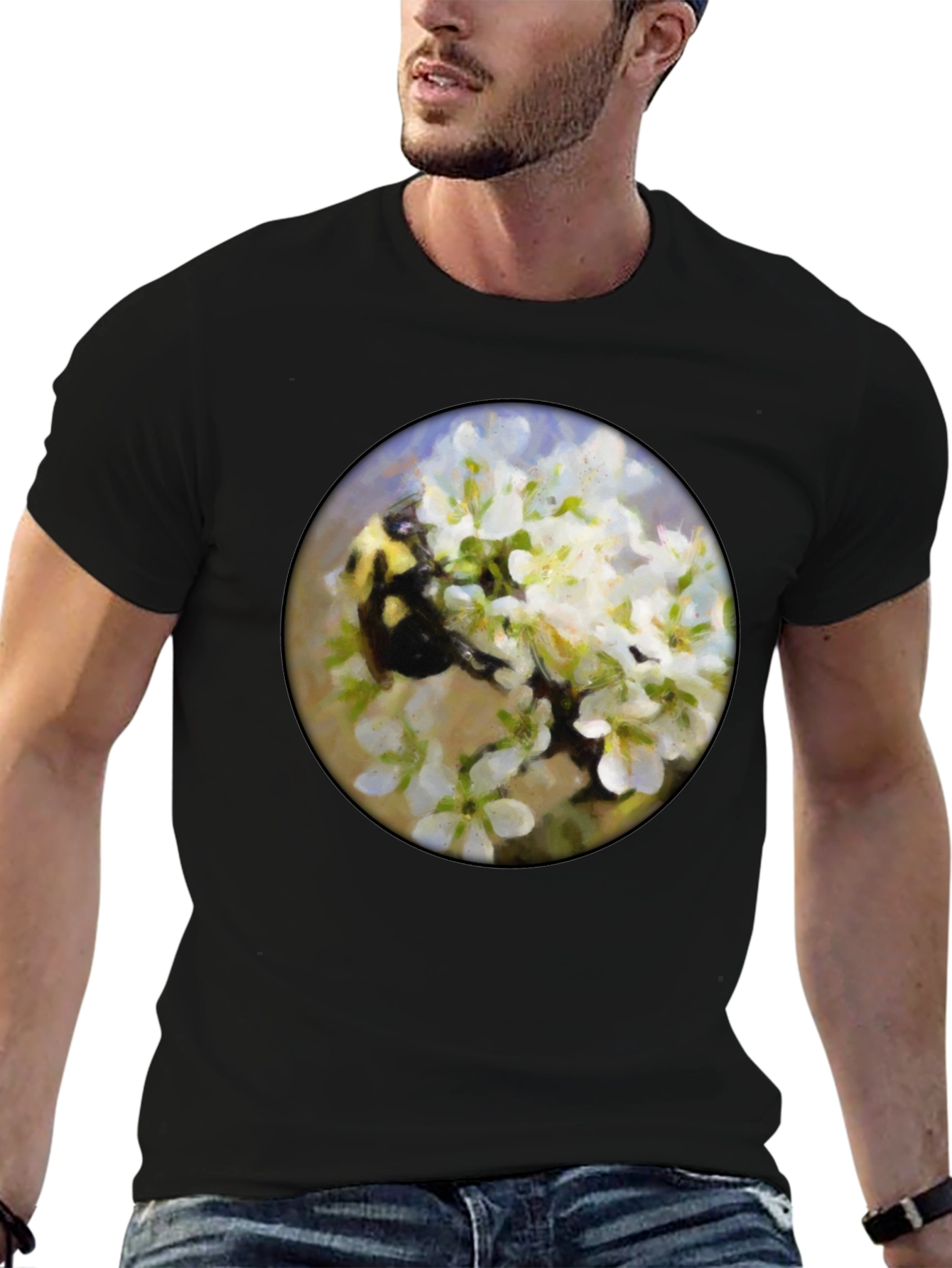 Bumble Bee Floral T-Shirt - Nature Lover Tee