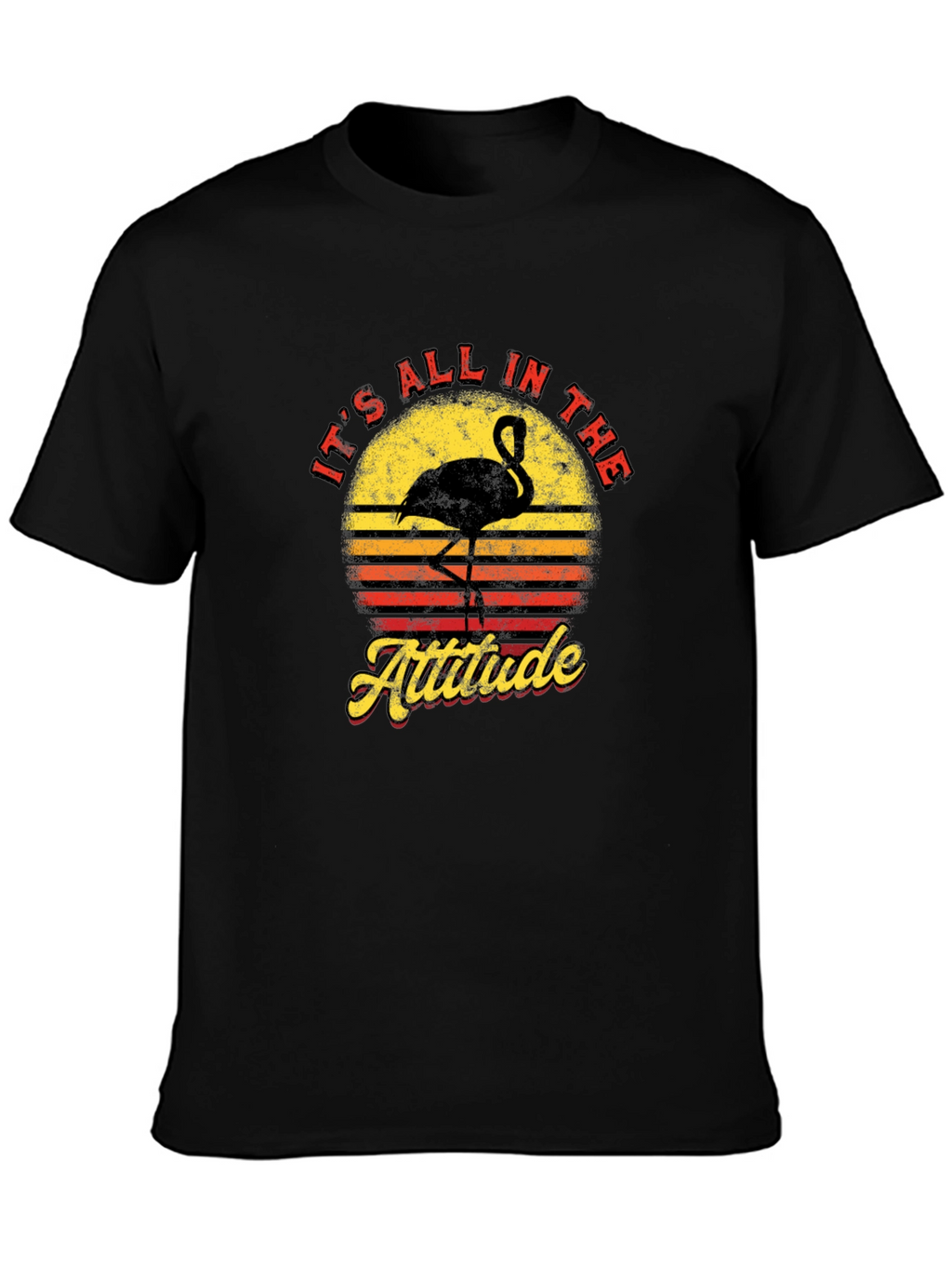 Its All in The Attitude Retro Flamingo Graphic T-Shirt