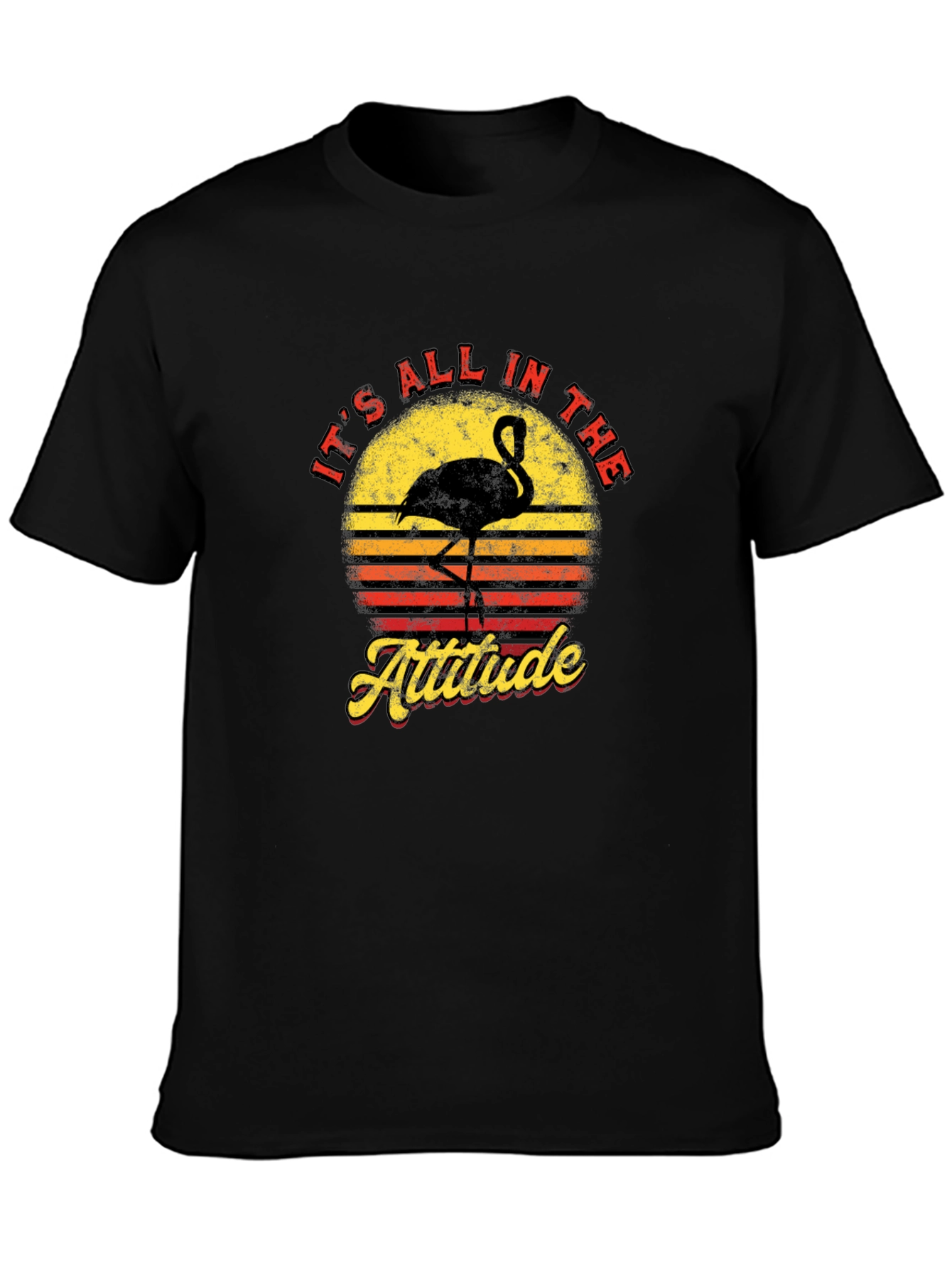 Its All in The Attitude Retro Flamingo Graphic T-Shirt