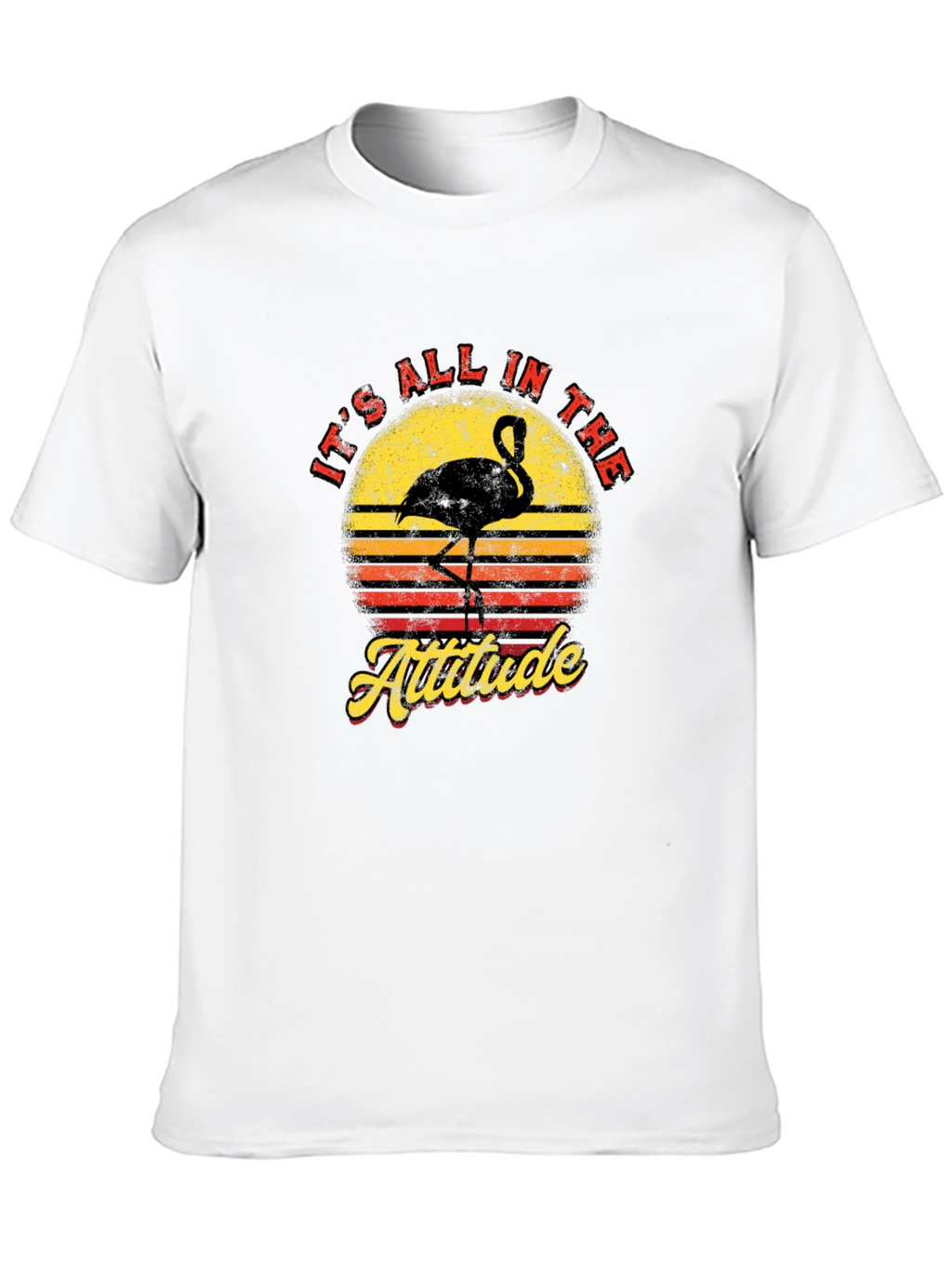 Its All in The Attitude Retro Flamingo Graphic T-Shirt
