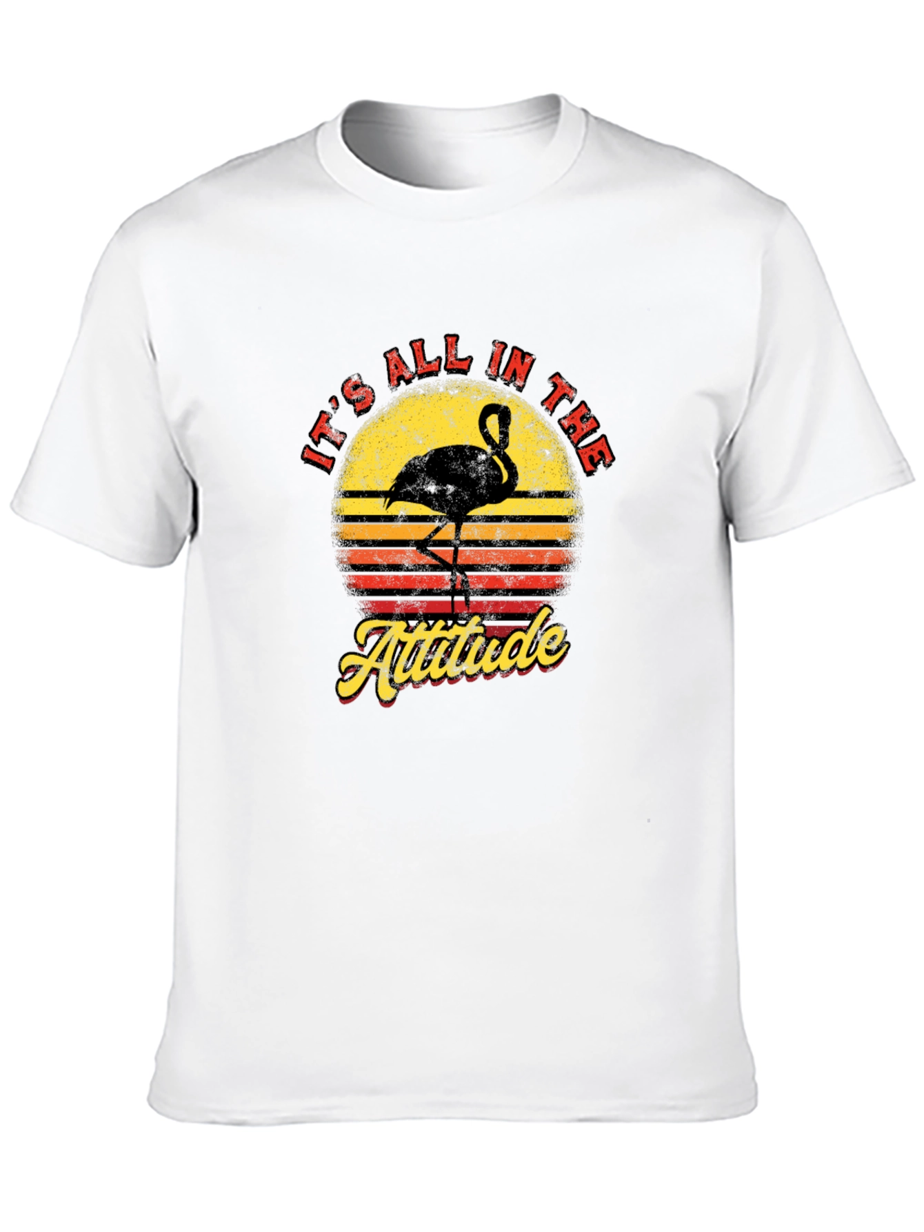 Its All in The Attitude Retro Flamingo Graphic T-Shirt