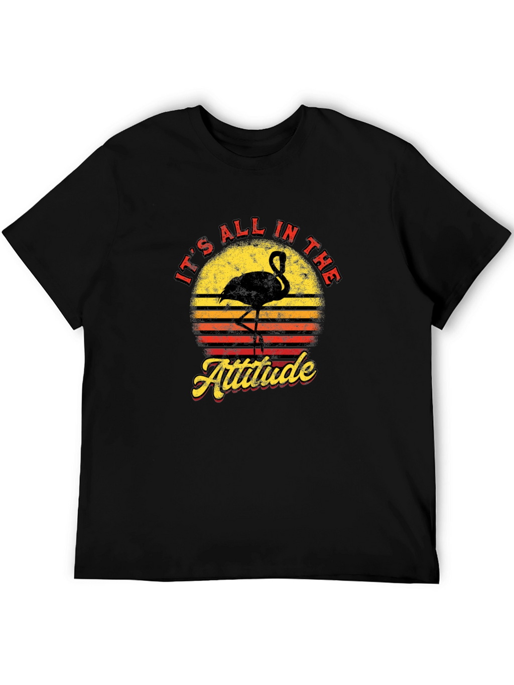Its All in The Attitude Retro Flamingo Graphic T-Shirt