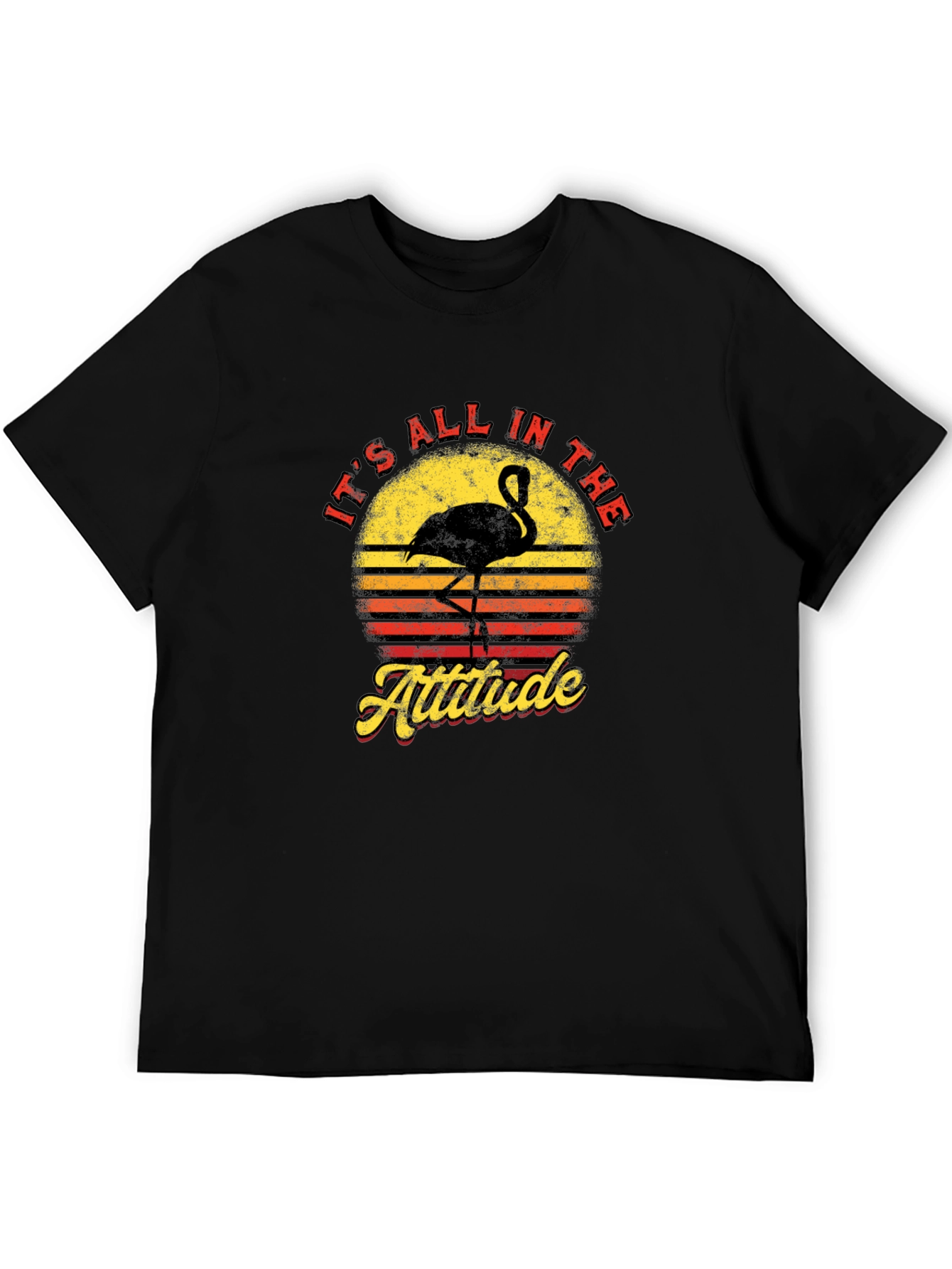Its All in The Attitude Retro Flamingo Graphic T-Shirt