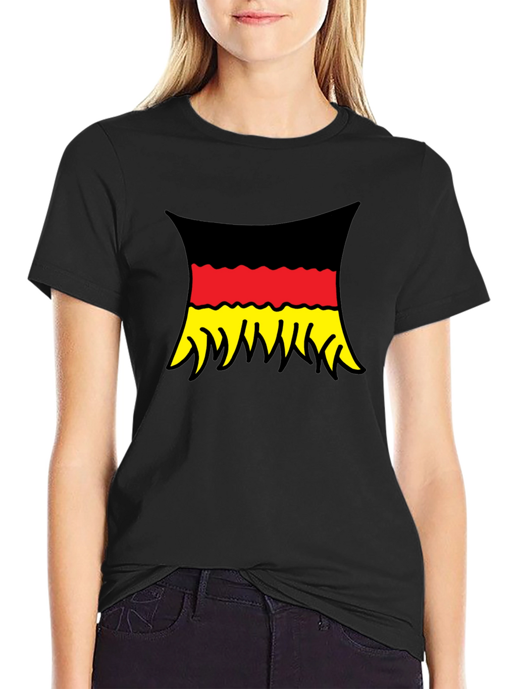 Germany Flag T-Shirt -  Black Crew Neck Tee