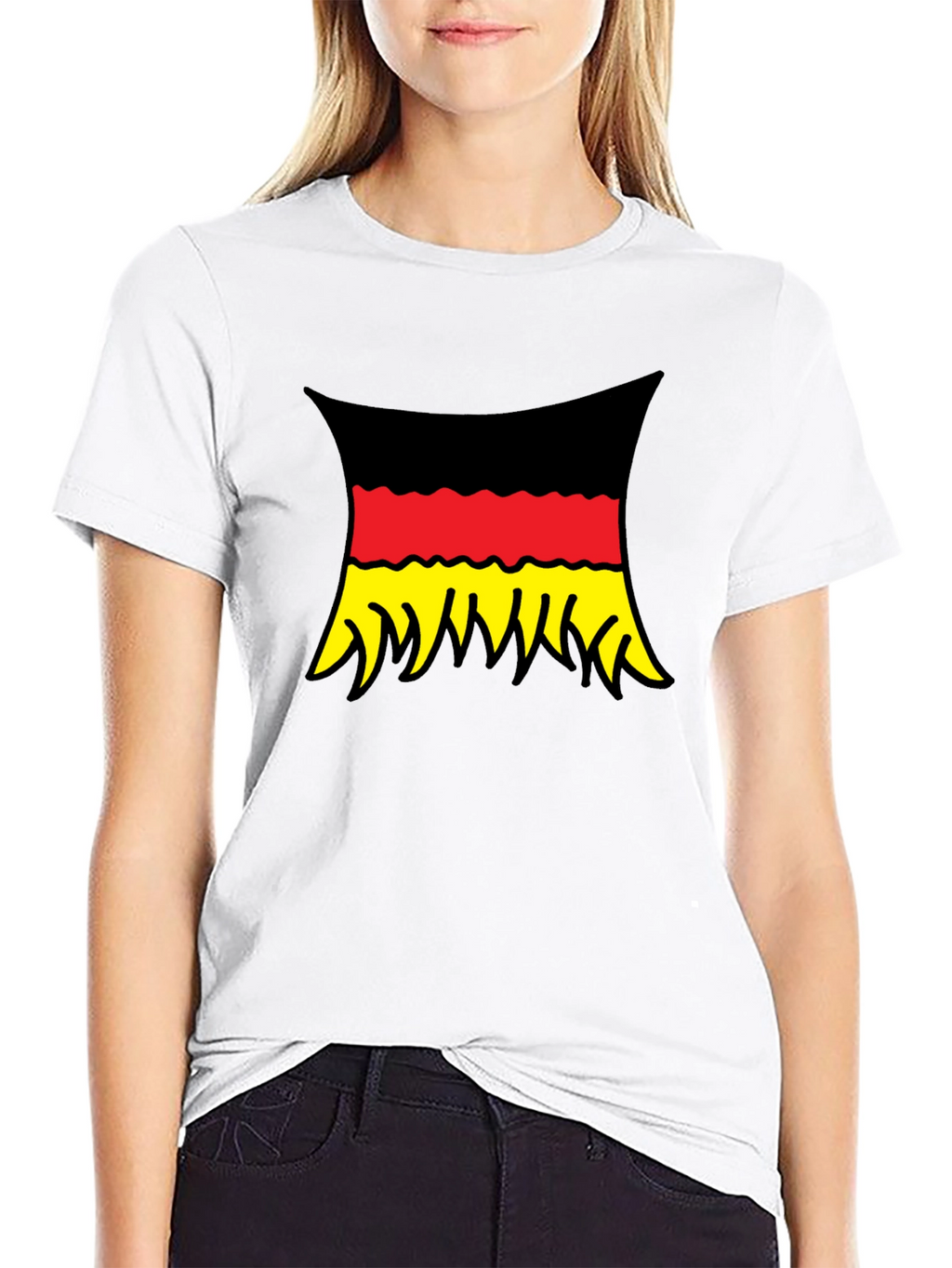 Germany Flag T-Shirt -  Black Crew Neck Tee